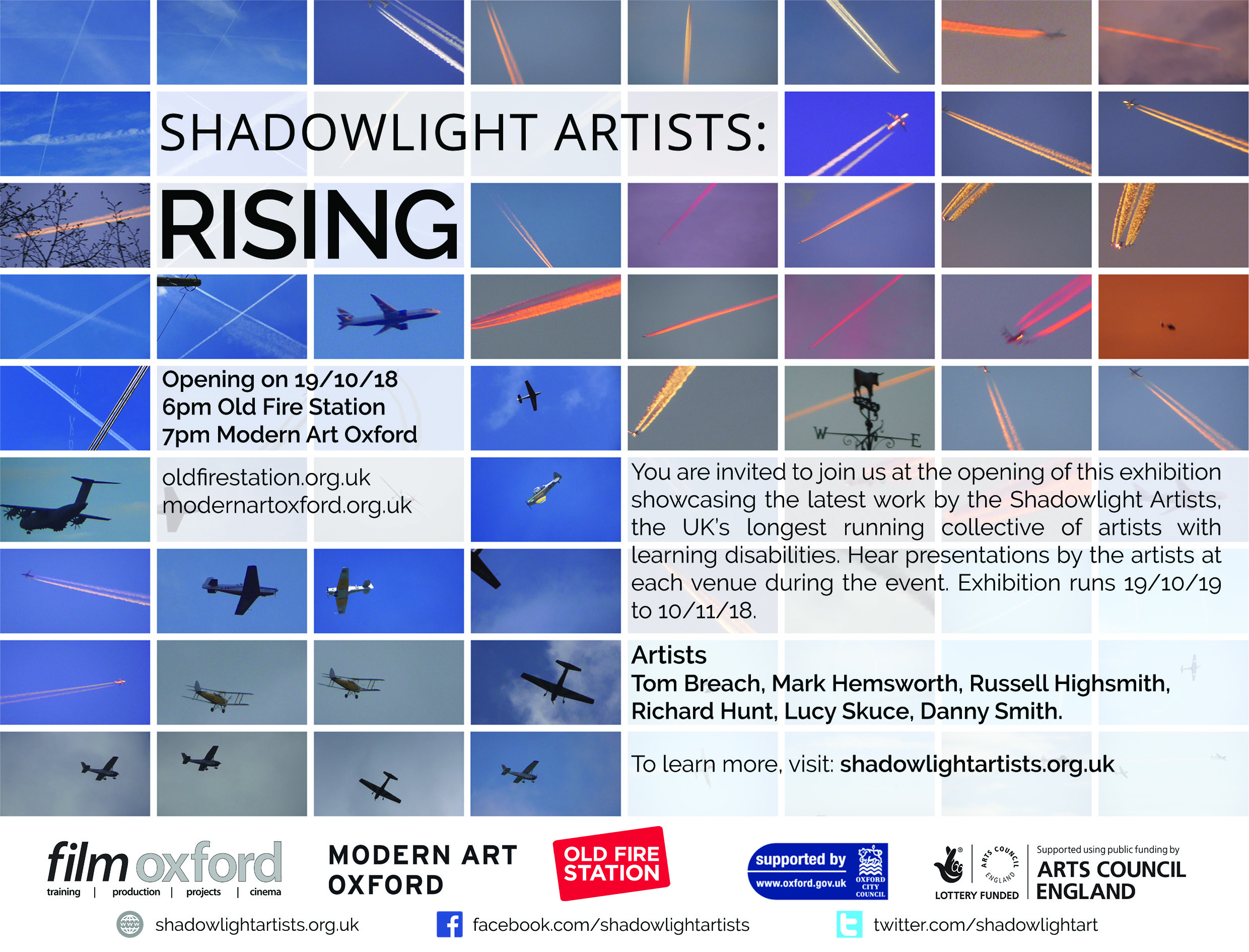 Shadowlight Artists Exhibition - Rising - opens 19th October 2018 at Old Fire Station and Modern Art Oxford and runs to 10th November 2018